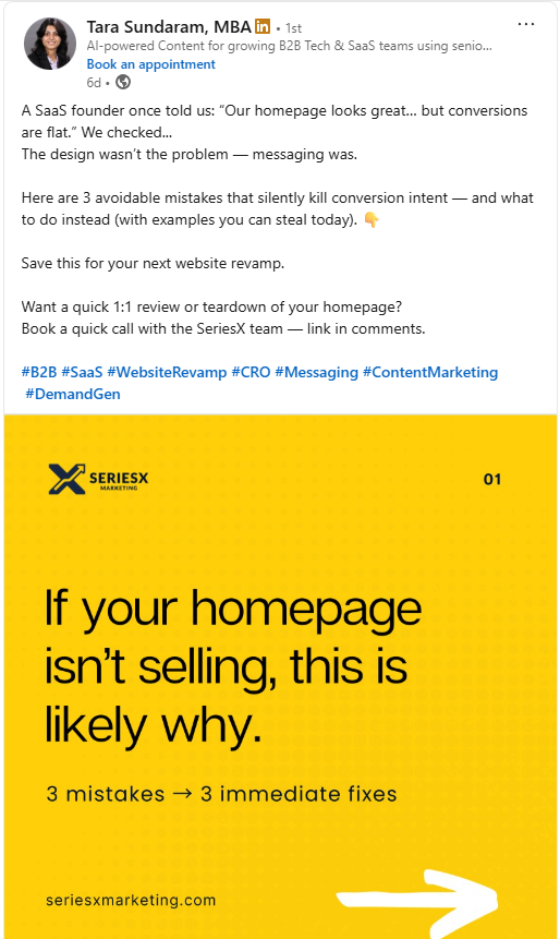 LinkedIn Post by Tara Sundaram